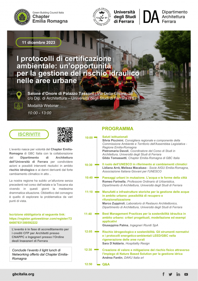 I protocolli di certificazione ambientale: un’opportunità per la gestione del rischio idraulico nelle aree urbane